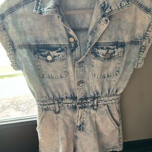 Blank NYC Light Blue Denim Romper